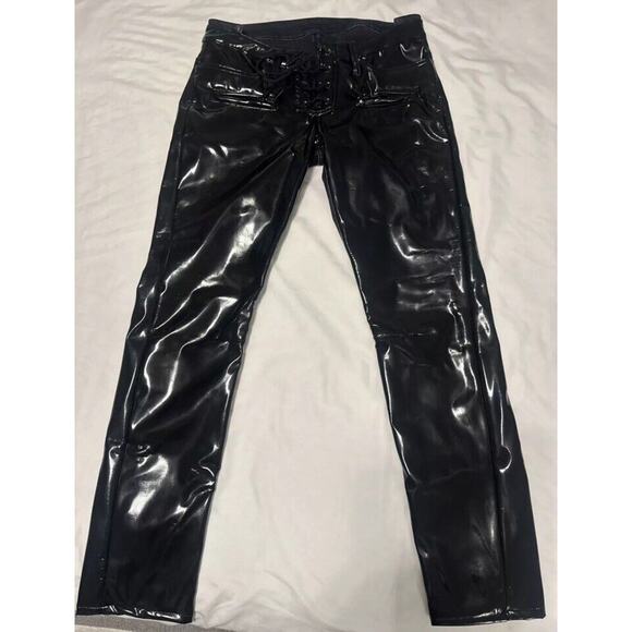 Unravel Project Latex Pants 29 Lace Up Two Toned Slim Fit Italy Goth Grunge $750 - Picture 10 of 16